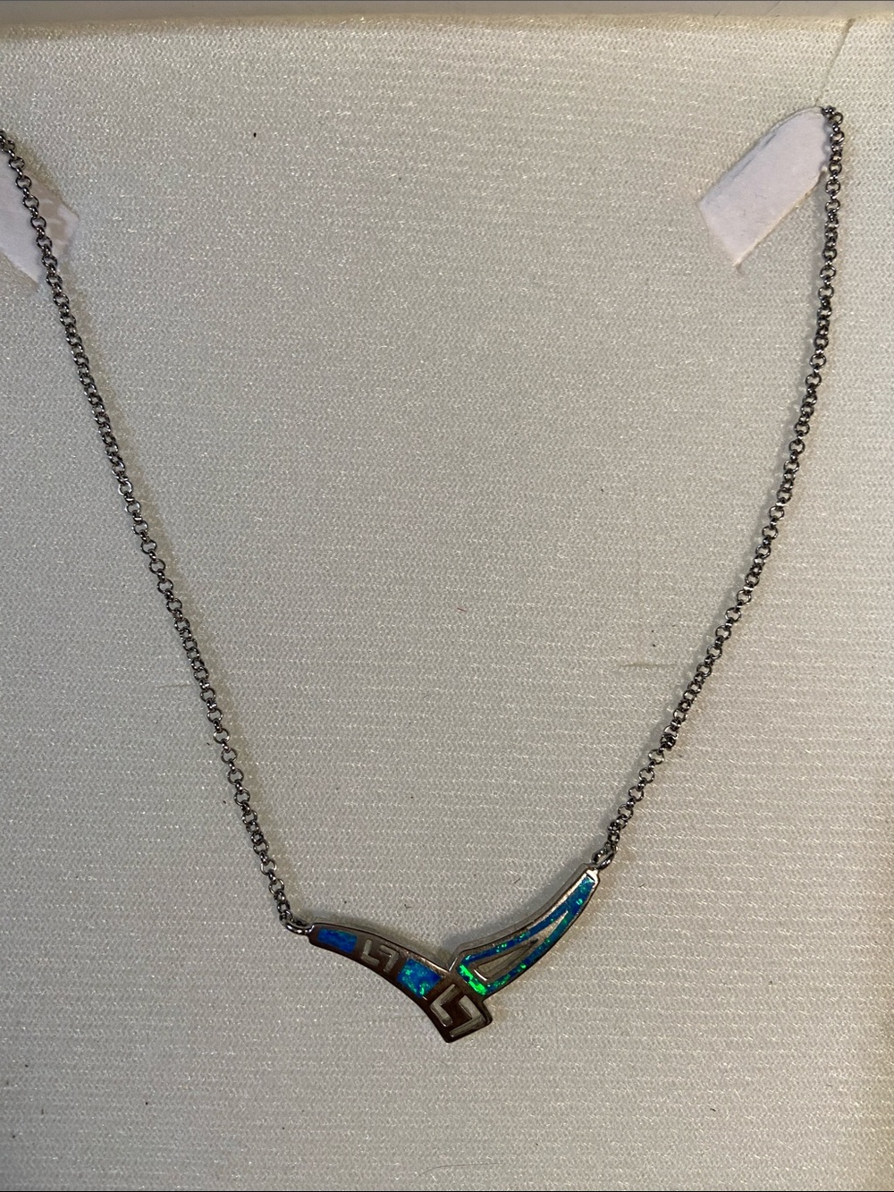 Los Cinco Soles Vintage Sterling Silver Necklace with Opal Accents - Picture 2 of 7